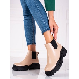 Botas bege para mulheres Shelovet Jodhpur botas na plataforma 2