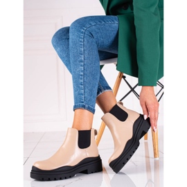 Botas bege para mulheres Shelovet Jodhpur botas na plataforma 1