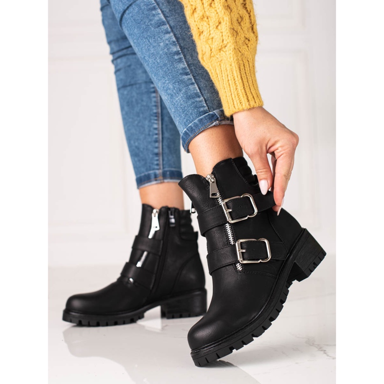 Bolsas femininas Shelovet pretas com zíper preto 1