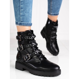 Bolsas femininas Shelovet pretas com correntes preto 1