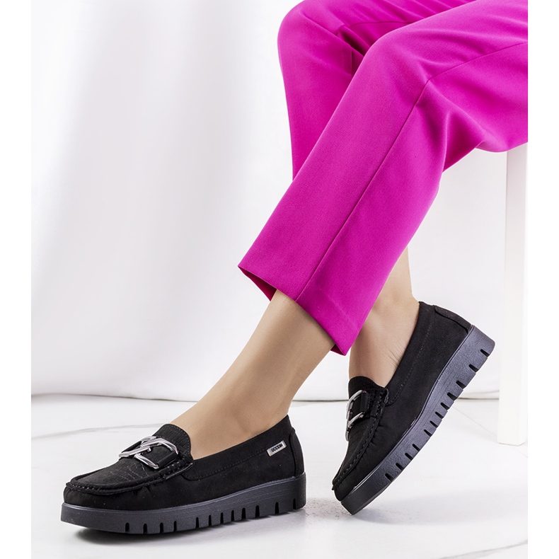 Mocassins pretos na plataforma Campini 1
