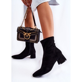 WD1 Botas altas femininas de camurça preta Gloriss preto 2