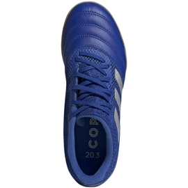 Chuteiras Adidas Copa 20.3 In Sala Jr EH0906 prata, azul azul 1 Chuteiras Adidas Copa 20.3 In Sala Jr EH0906 prata, azul azul 1