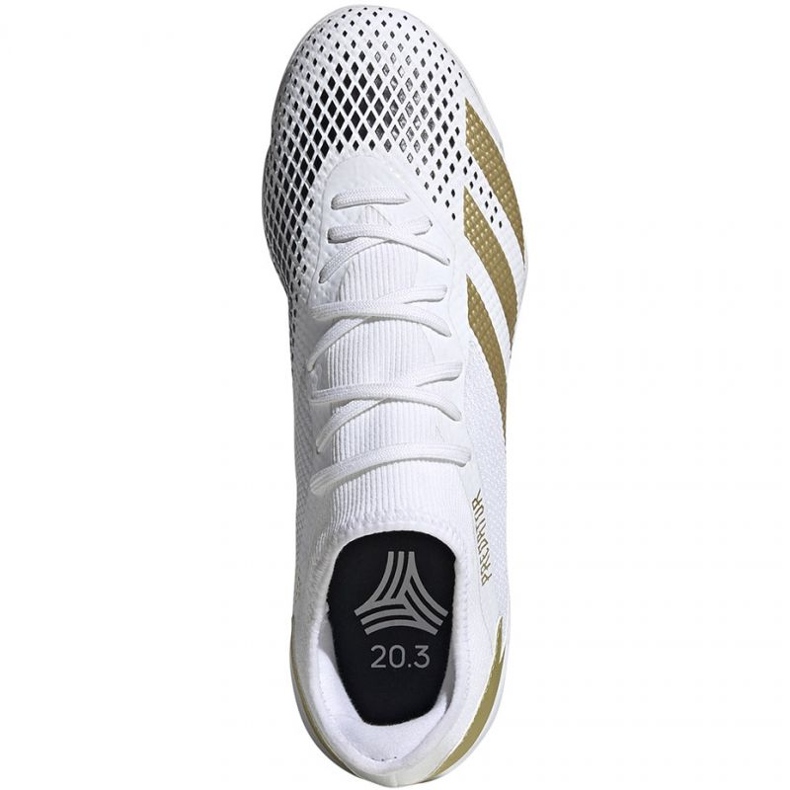 Chuteiras Adidas Predator 20,3 L In M FW9192 branco dourado 1
