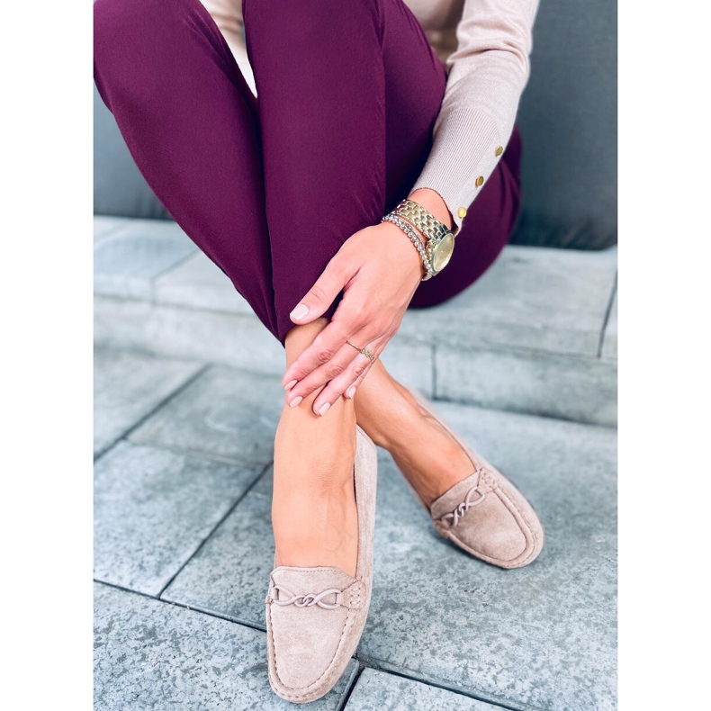 Mocassins femininos Saga Khaki bege 1