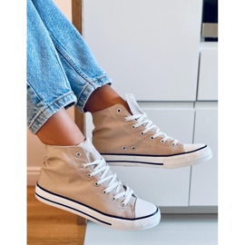 Tênis de lona para o tornozelo Jude Khaki bege 2