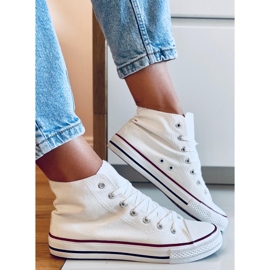 Tênis de lona Jude White tornozelo branco 1