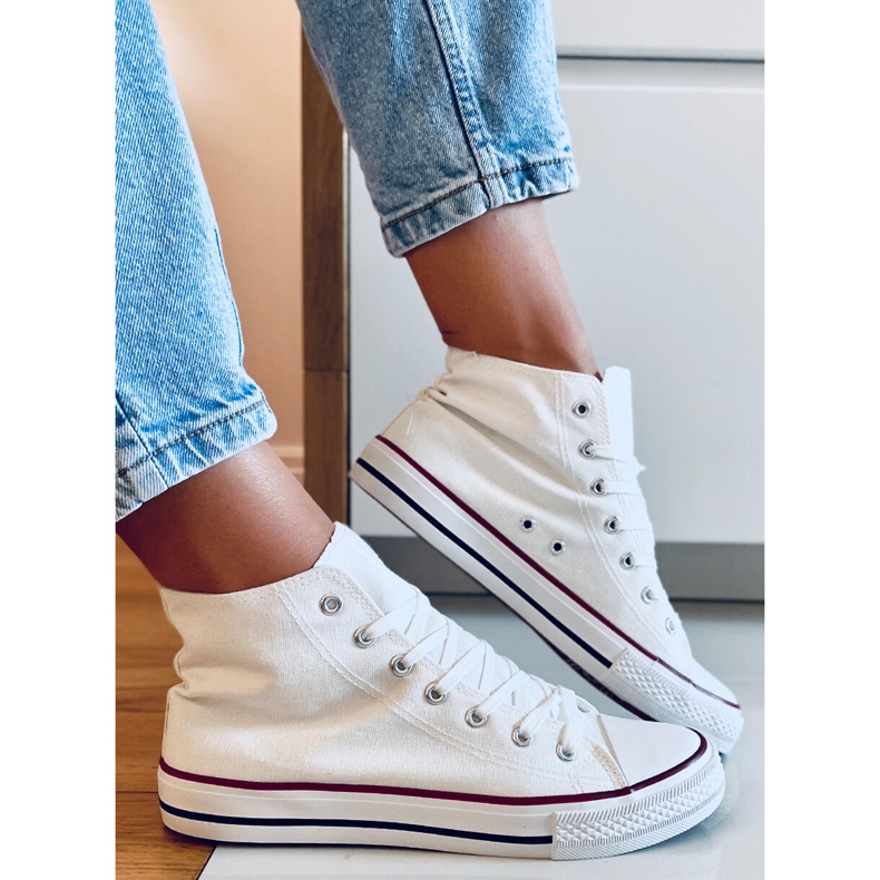 Tênis de lona Jude White tornozelo branco 1