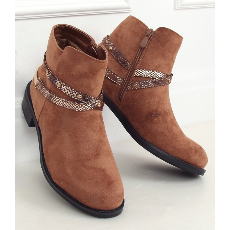 Bota feminina de camurça Zinaida Camel marrom 2