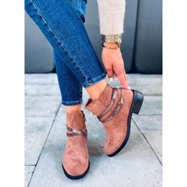 Bota feminina de camurça Zinaida Camel castanho 1