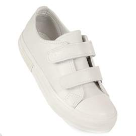 Tênis infantil com velcro branco couro ecológico Big Star KK374055 1