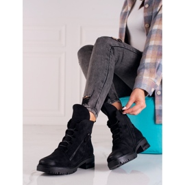 Bolsas de camurça preta por W. Potocki preto 1