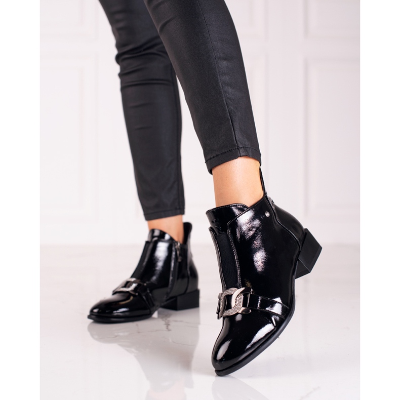 Botas pretas elegantes por W. Potocki preto 1