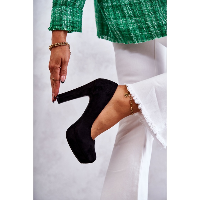 WS1 Sapatos de camurça clássicos nos saltos pretos Soro 2