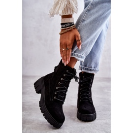 PG1 Botas quentes de camurça feminina com zíper preto Emilien 1