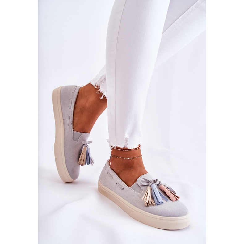 PS1 Tênis feminino slip-on cinza Venira 2