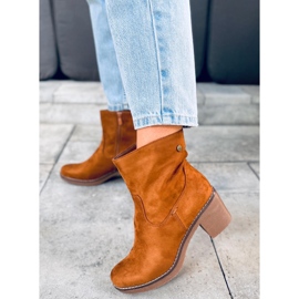 Botas de salto de borracha Linzi Camel marrom 2