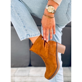 Botas de salto de borracha Linzi Camel marrom 1