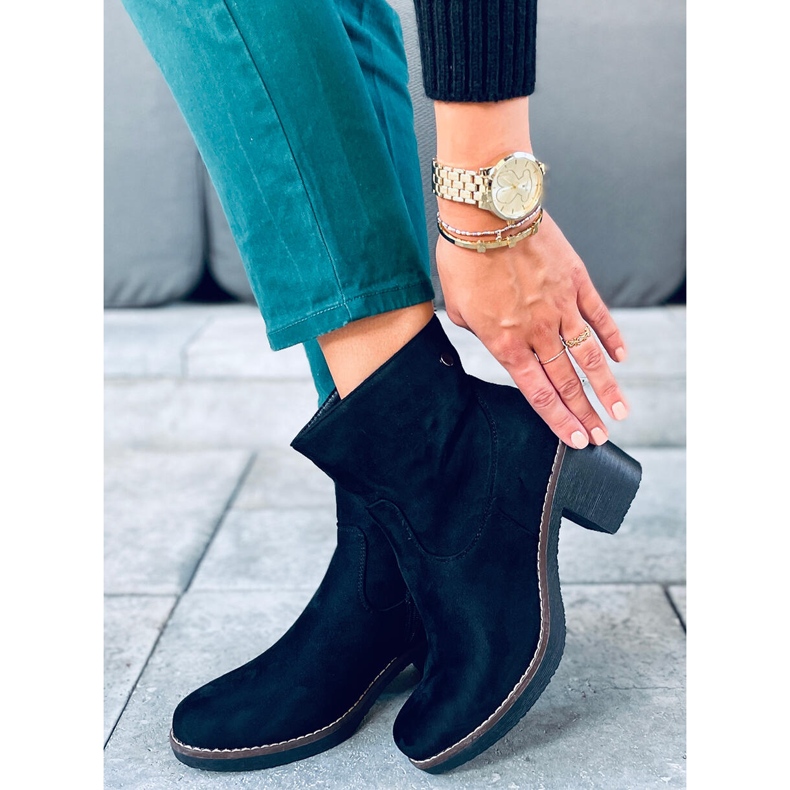 Botas de salto de borracha pretas Linzi preto 1