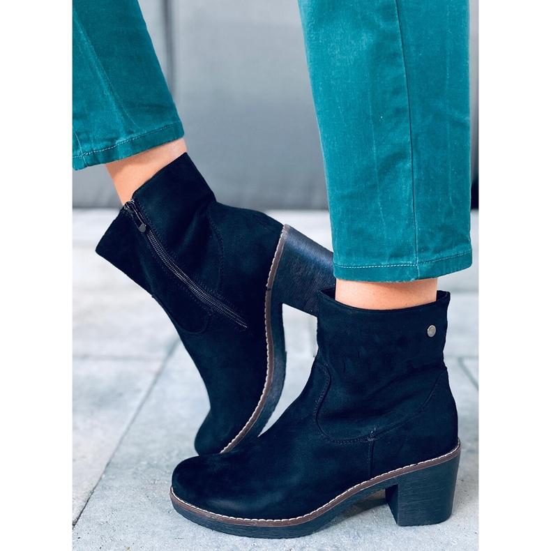 Botas de salto de borracha pretas Linzi preto 2