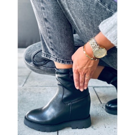 Botas em cunha oculta Luanda Black preto 1