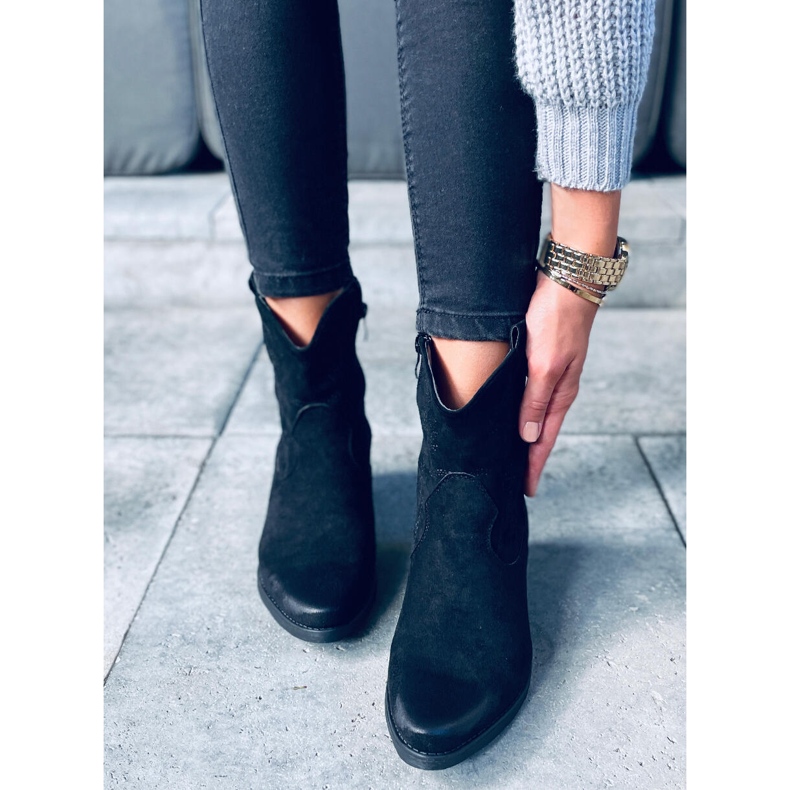 Botas de cowboy femininas Besta Black preto 2