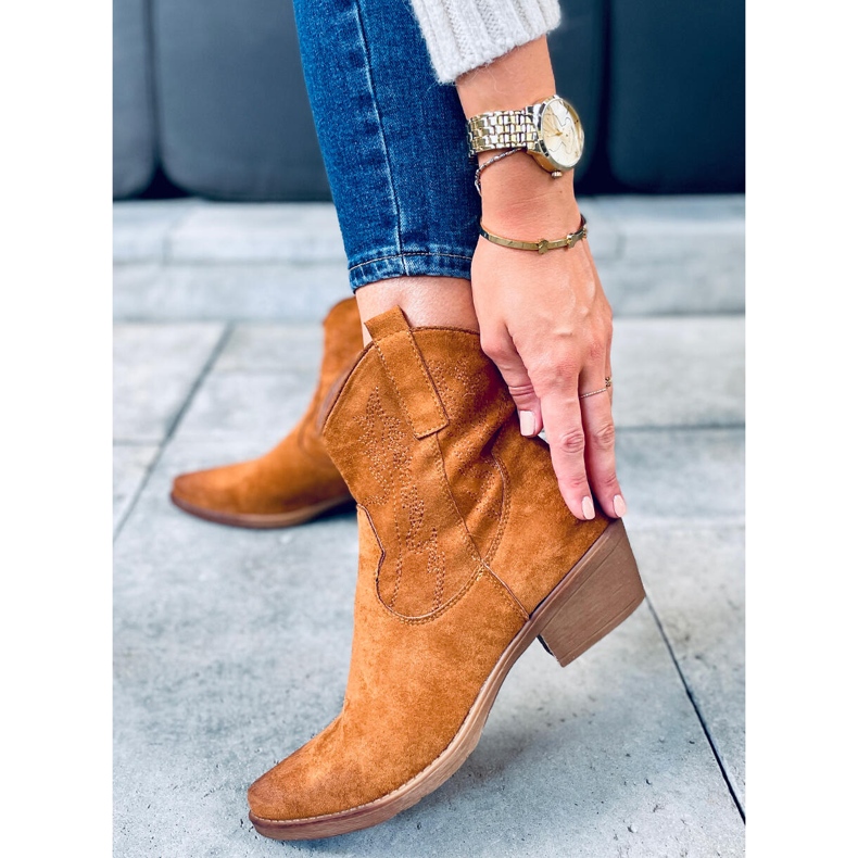 Botas de cowboy femininas Besta Camel marrom 2