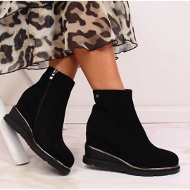 Botas quentes de cunha de mulher pretas pretas Filippo preto 1