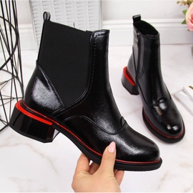 Botas femininas Jodhpur de couro envernizado Filippo preto 2