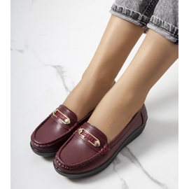 Mocassins marrons na cunha Romme vermelho 1