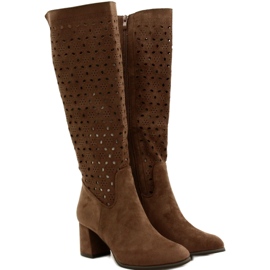 M.Daszyński Botas a céu aberto em um poste marrom SA156-10 castanho 2 M.Daszyński Botas a céu aberto em um poste marrom SA156-10 castanho 2