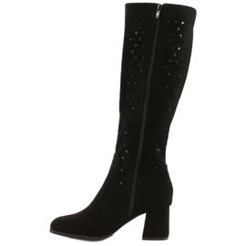 M.Daszyński Botas a céu aberto em uma barra preta SA156-10 preto 1