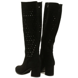 M.Daszyński Botas a céu aberto em uma barra preta SA156-10 preto 3