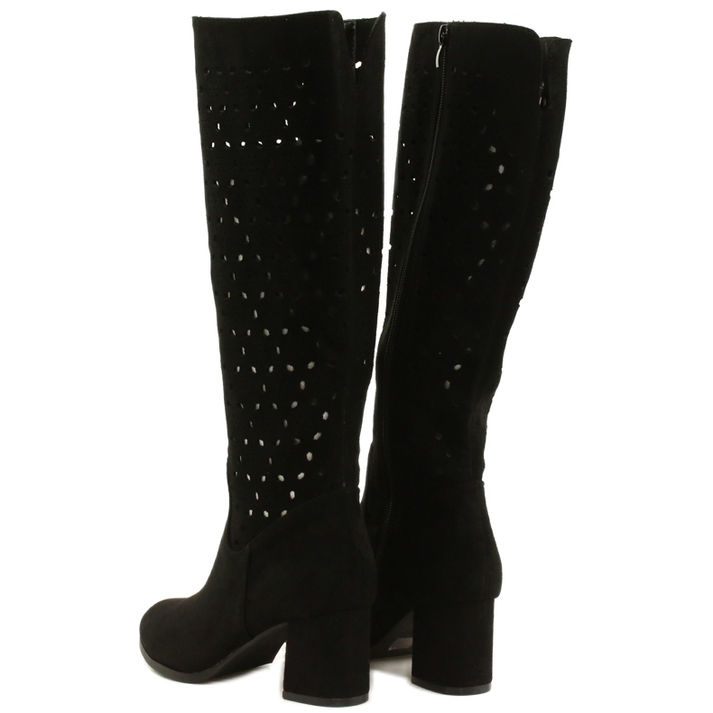 M.Daszyński Botas a céu aberto em uma barra preta SA156-10 preto 3