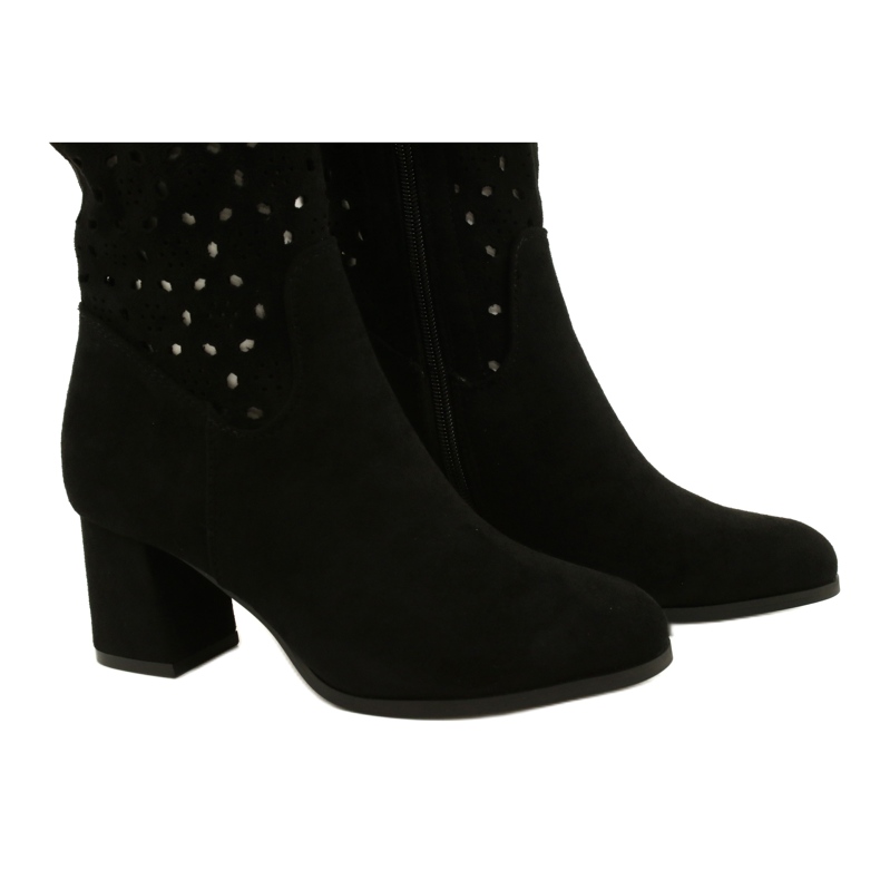 M.Daszyński Botas a céu aberto em uma barra preta SA156-10 preto 4