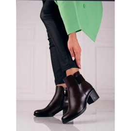 W. Potocki Bota feminina marrom clássica Potocki castanho 1