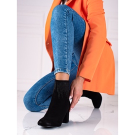 T.Sokolski Botas femininas de camurça no poste Sokolski preto 1