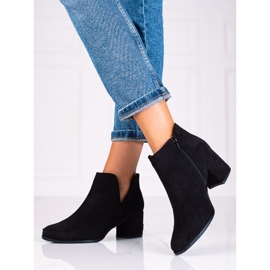 Botas de mulher Shelovet pretas com recorte preto 1