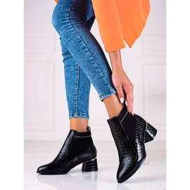 T.Sokolski Bota Chelsea feminina de salto alto Sokolski preta preto 1