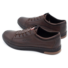 Polbut Sapatos casuais de couro masculino K22 marrom escuro 3