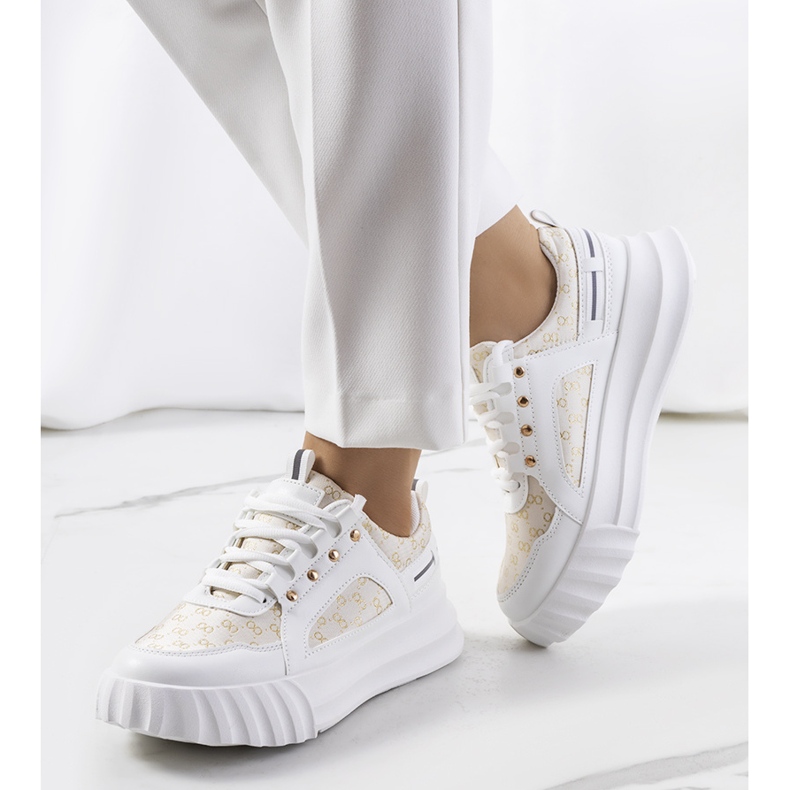 Tênis Heleno bege branco 1