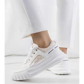 Tênis Heleno bege branco 2