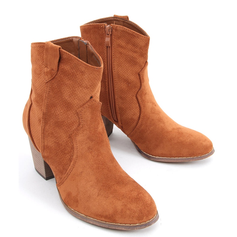 Botas de cowboy de salto alto da Seed Camel marrom 1