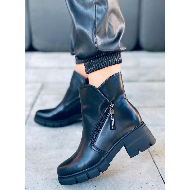 Botas Burun Black de sola alta preto 1
