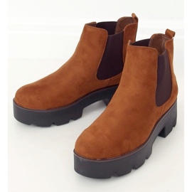Botas Chelsea com sola alta Samanti Camel castanho 1 Botas Chelsea com sola alta Samanti Camel castanho 1