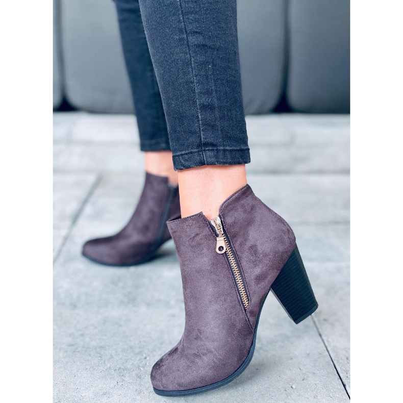 Botas de salto alto de camurça Antone Grey cinza 1