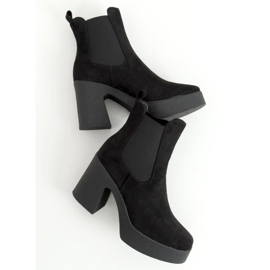 Botas com salto de borracha Amelda Black preto 1 Botas com salto de borracha Amelda Black preto 1