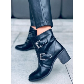 Botas de salto alto com tachas Ferox Black preto 1