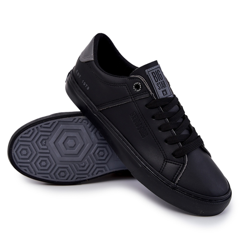 Tênis masculino de couro Big Star JJ174108 preto 5