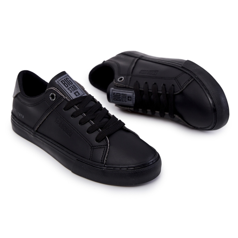 Tênis masculino de couro Big Star JJ174108 preto 1
